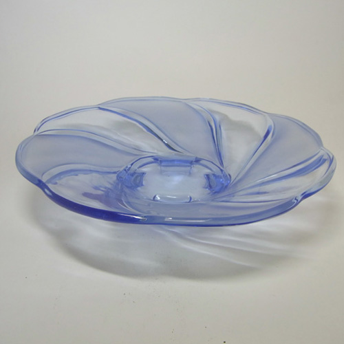 (image for) Walther Art Deco Blue Glass 'Primus' Centerpiece Bowl - Click Image to Close