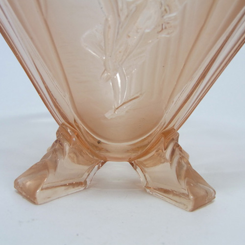 (image for) Sowerby #2566 Art Deco 1930's Pink Glass 'Mercury' Vase - Click Image to Close