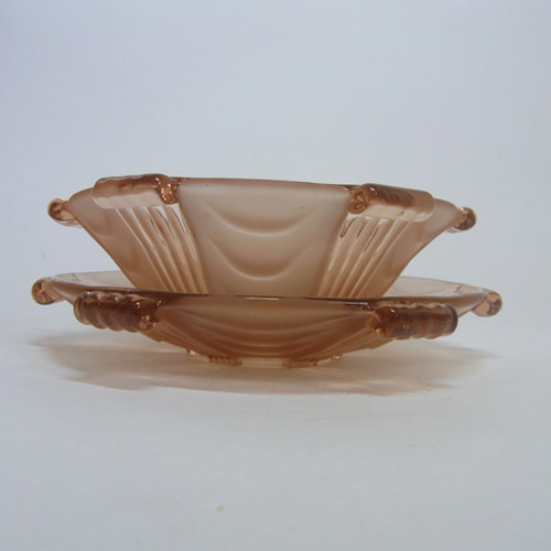 (image for) Stölzle #19678 Art Deco 1930's Pink Glass Bowl + Plate Set - Click Image to Close