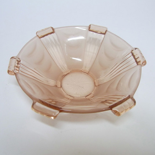 Stölzle #19678 Art Deco 1930's Pink Glass Bowl + Plate Set - Click Image to Close