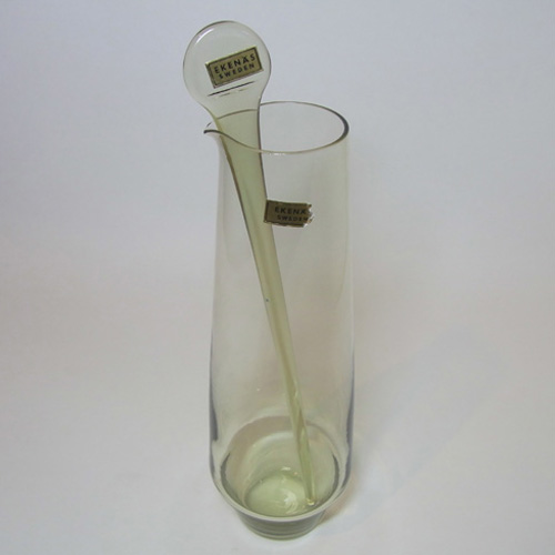 (image for) Ekenas Swedish Green Glass Cocktail Carafe - Labelled - Click Image to Close