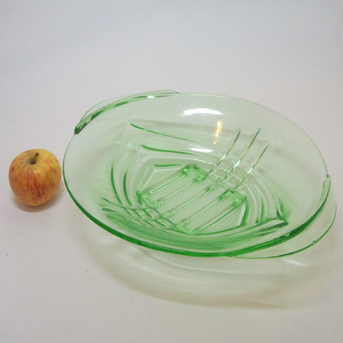Stölzle Art Deco 1930's Uranium Green Glass Bowl - Click Image to Close