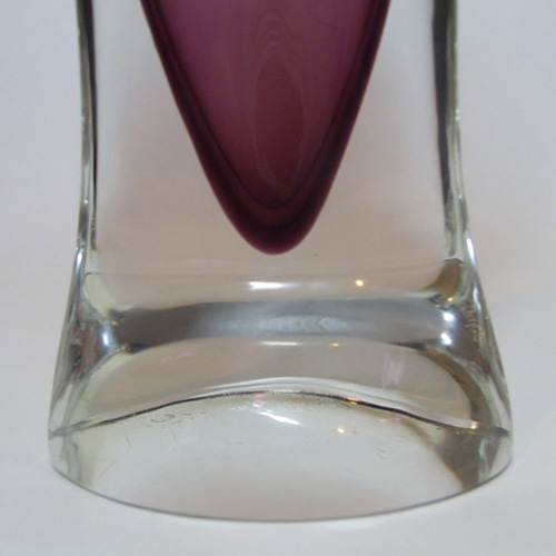 (image for) Large Flygsfors Swedish Purple Glass Vase Signed '61 - Click Image to Close