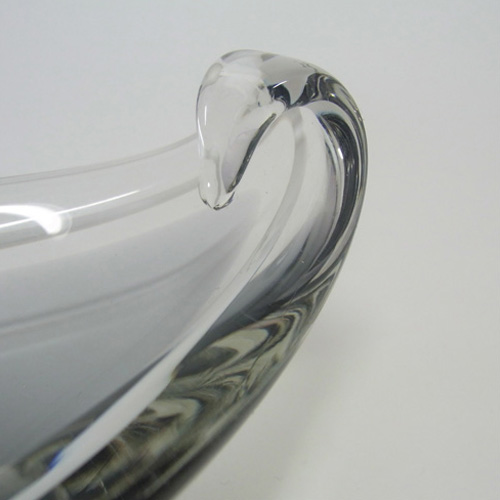 Sea Glasbruk? Swedish Grey + White Glass Sculpture Bowl - Click Image to Close
