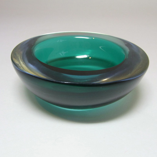 (image for) Murano Geode Green & Blue Sommerso Glass Circle Bowl - Click Image to Close
