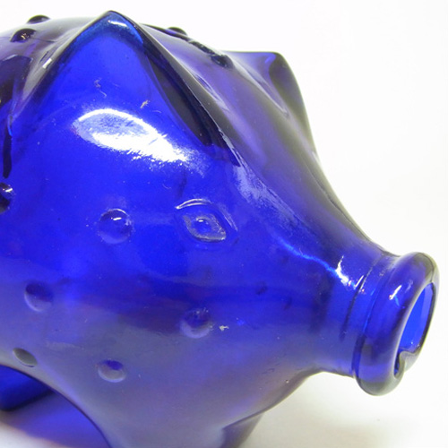 (image for) Holmegaard Piggy Bank / Money Box in Blue Glass by Jacob E Bang - Click Image to Close