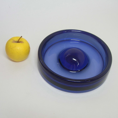 (image for) Holmegaard #17969 Per Lutken Blue Glass 'Safir' Bowl - Signed - Click Image to Close