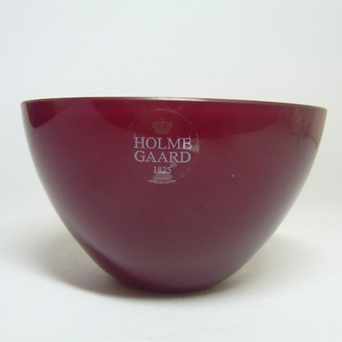 (image for) Holmegaard Pair of Red Glass 'Cocoon' Bowls by Peter Svarrer - Click Image to Close
