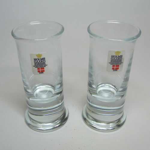 (image for) Pair Holmegaard Per Lutken Blue Glass Schnapps Glasses - Click Image to Close