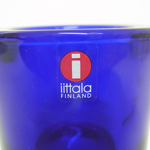 (image for) Iittala Blue Glass Heikki Orvola 'Kivi' Candle Votive - Click Image to Close