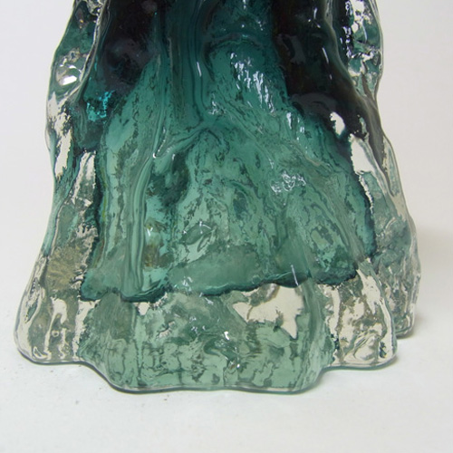 (image for) Ingrid/Ingridglas Turquoise 70s Glass Bark Textured Vase - Click Image to Close