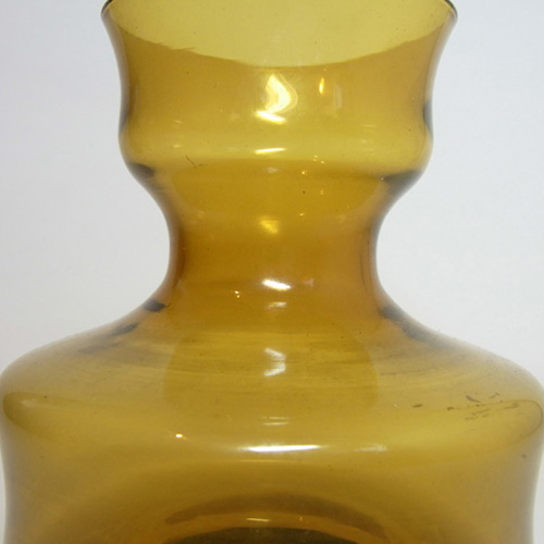 (image for) JC 1970's Scandinavian Amber Glass Vase - Labelled - Click Image to Close