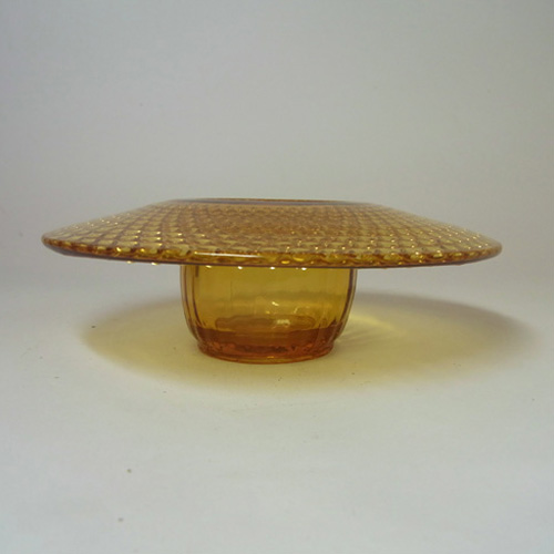 Jobling #2595 1930's Amber Art Deco Glass Posy Bowl - Click Image to Close