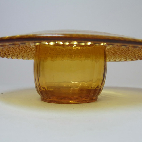 (image for) Jobling #2595 1930's Amber Art Deco Glass Posy Bowl - Click Image to Close