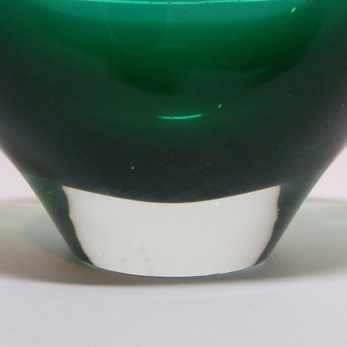 (image for) Magnor Scandinavian 70s Green Cased Glass Bowl - Signed - Click Image to Close