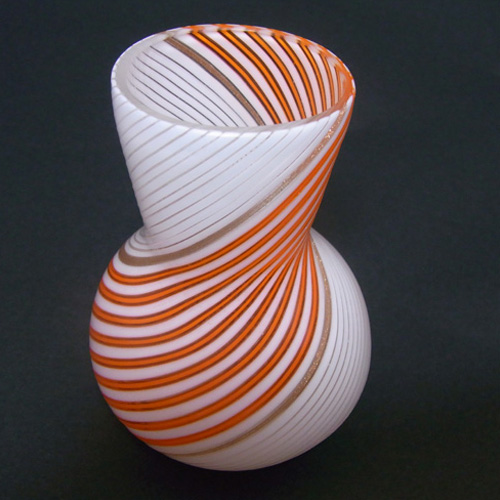 Aureliano Toso/Dino Martens Mezza Filigrana Glass Vase - Click Image to Close