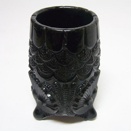 (image for) Antique Davidson 1890's Victorian Black Milk Glass Vase - Click Image to Close