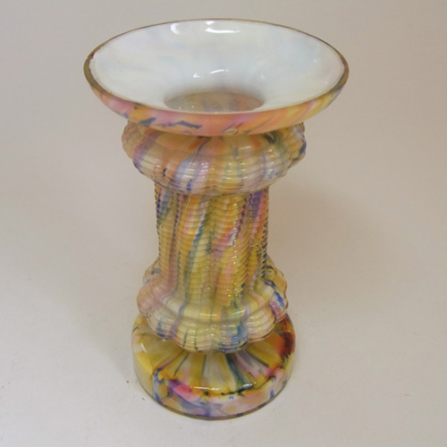 Welz Bohemian Multicoloured Spatter Glass Textured Vase - Click Image to Close