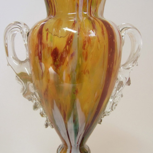 Welz Bohemian Multicoloured Spatter Glass Trophy Vase - Click Image to Close