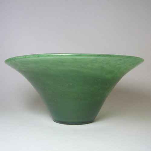 (image for) Large Nazeing 1950's Clouded Green Bubble Glass Bowl - Click Image to Close
