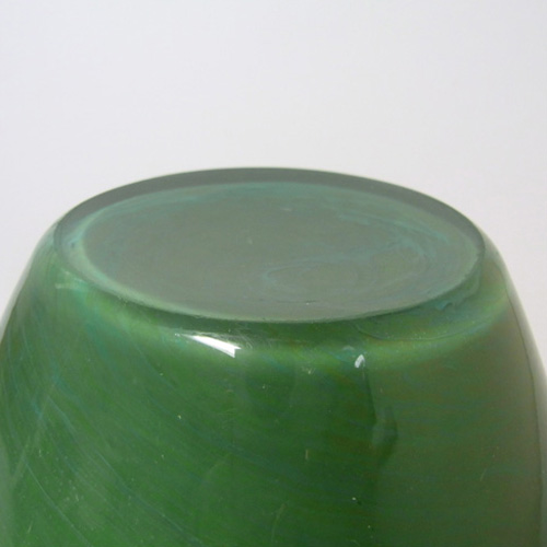 Large Nazeing 1950's Clouded Green Bubble Glass Bowl - Click Image to Close