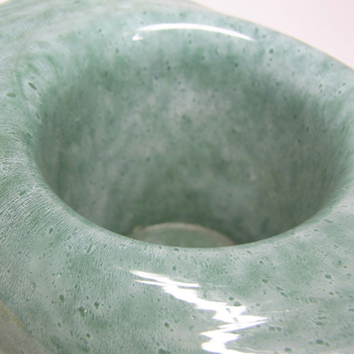 Nazeing? Clouded Mottled Green Bubble Glass Posy Vase - Click Image to Close