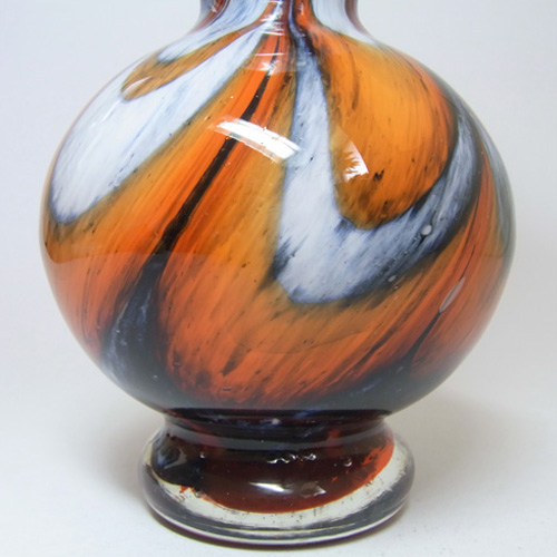 (image for) V.B. Opaline Florence Italian Marbled Orange Glass Vase - Click Image to Close