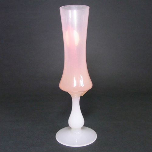 (image for) Portieux French Pink + Opaline Glass Vase - Labelled - Click Image to Close