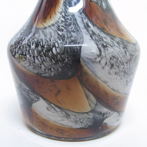 (image for) Vetreria Artigiana Sanminiatello Italian Marbled Brown Glass Vase - Click Image to Close
