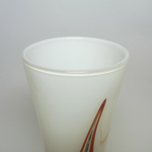 (image for) Vetreria Artigiana Sanminiatello Italian Marbled Brown Glass Vase - Click Image to Close