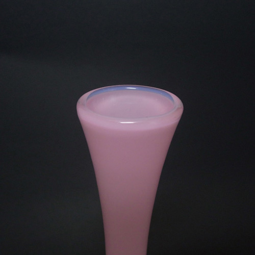 Italian or French Pink & Opalescent White Glass Vase - Click Image to Close