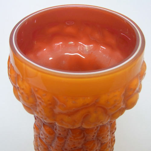 (image for) Italian Fontanella Textured Orange Glass Vase - Label - Click Image to Close