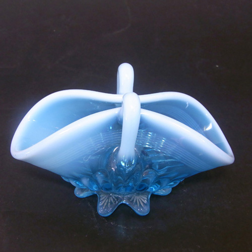 (image for) Davidson 1900s Blue Pearline Glass 'Lady Caroline' Bowl - Click Image to Close