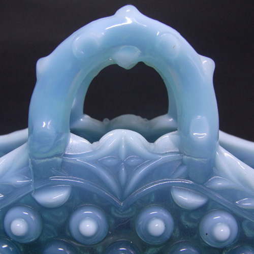 Henry Greener 1900's Victorian Blue Pearline Glass Bowl - Click Image to Close