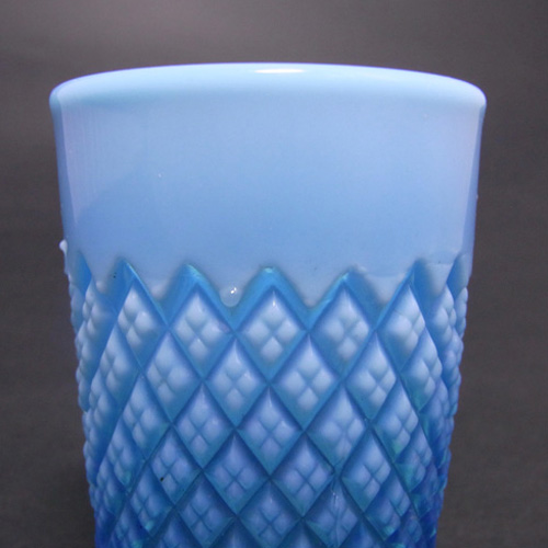 Davidson 1900's Blue Pearline Glass 'Somerset' Tumbler - Click Image to Close