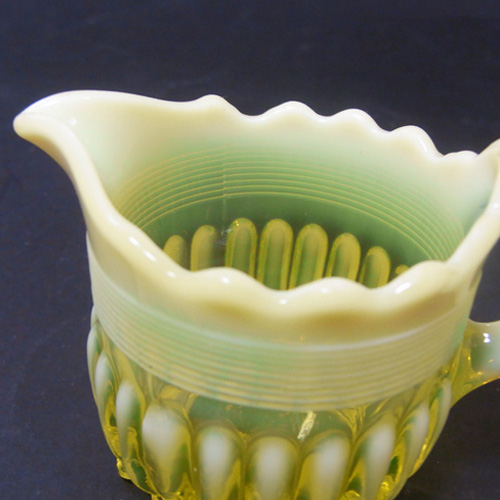 (image for) Davidson 1900s Yellow Vaseline/Pearline Glass Cream Jug - Click Image to Close