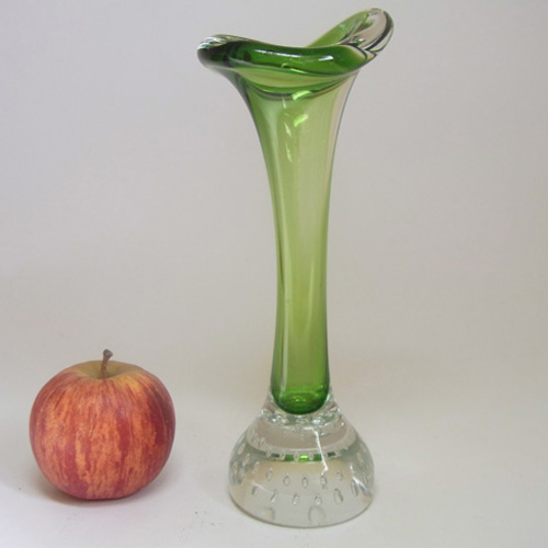 Swedish Aseda Green Glass Jack In The Pulpit/Bone Vase - Click Image to Close