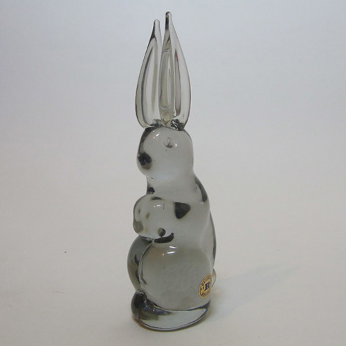 (image for) Reijmyre Swedish Smoky Glass Rabbit - Labelled - Click Image to Close