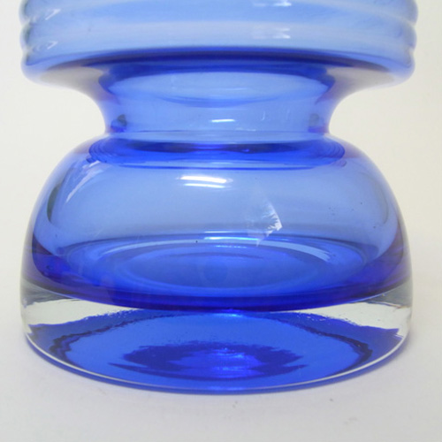 Riihimaki #1441 Riihimaen Nanny Still Blue Glass 'Tiimalasi' Vase - Click Image to Close