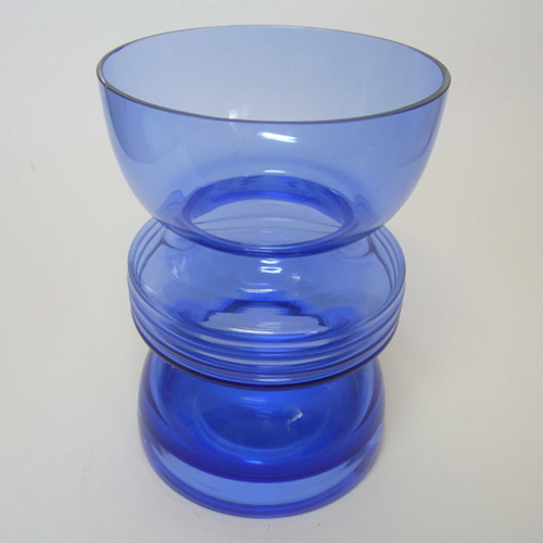 (image for) Riihimaki #1441 Riihimaen Nanny Still Blue Glass 'Tiimalasi' Vase - Click Image to Close