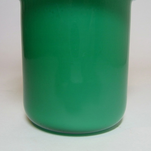(image for) Scandinavian / Swedish Retro Green Cased Glass Hooped Vase - Click Image to Close