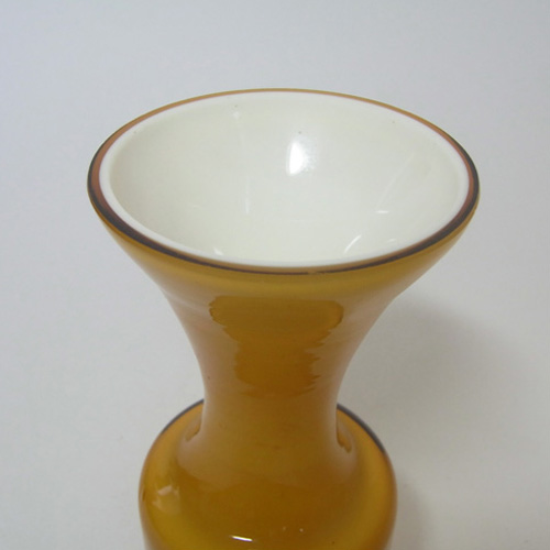 Scandinavian/Italian Retro Amber Cased Glass Vase - Click Image to Close