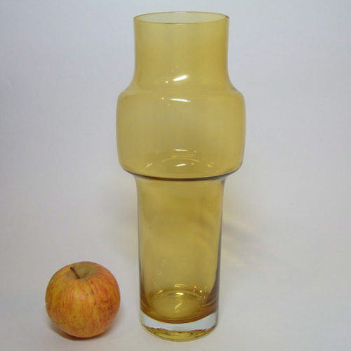 Riihimaki #1481 Riihimaen Lasi Oy Finnish Amber Glass Vase - Click Image to Close