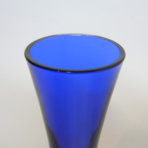 (image for) Sea Glasbruk 1970's Swedish Blue Cased Glass Stem Vase - Click Image to Close