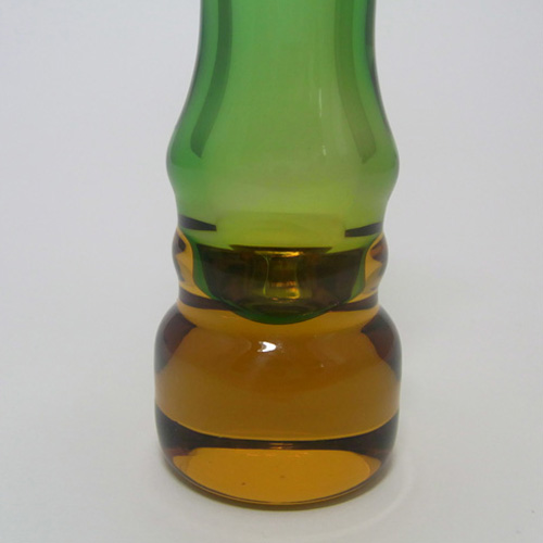 (image for) Sea Glasbruk 1970's Swedish Green & Amber Glass Vase - Click Image to Close