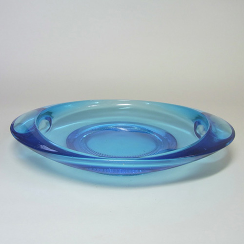(image for) Sklo Union Rudolfova Hut Blue Glass Bowl - Adolf Matura - Click Image to Close