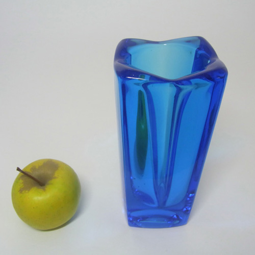 Sklo Union Rosice Blue Glass Vase by Miroslav Kubinec - Click Image to Close