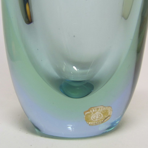 (image for) Skrdlovice #5515 Labelled Green Glass Vase by A. Marošová - Click Image to Close