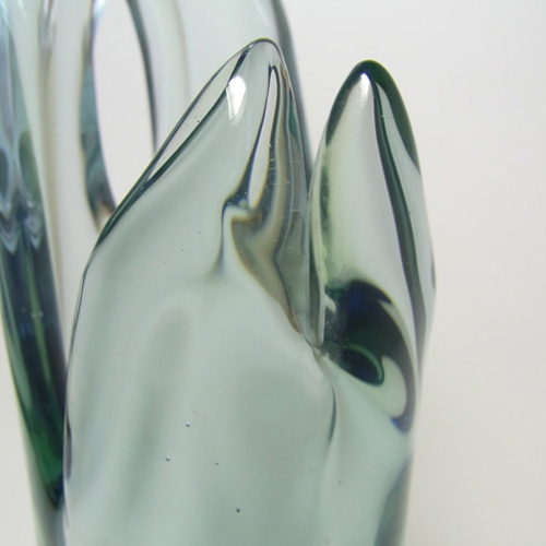 (image for) Skrdlovice #5515 Labelled Green Glass Vase by A. Marošová - Click Image to Close