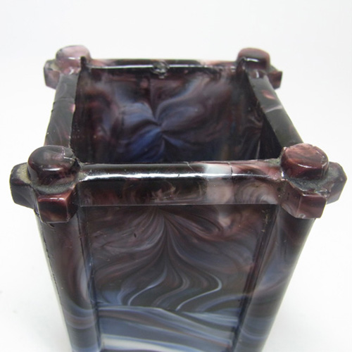 Sowerby #1223 Victorian Purple Malachite/Slag Glass Vase - Click Image to Close